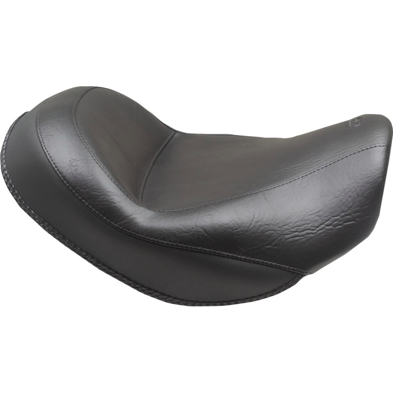 MUSTANG Wide Touring Solo Seat – Black – Plain – without Driver Backrest – C90T ’15-’19 85204