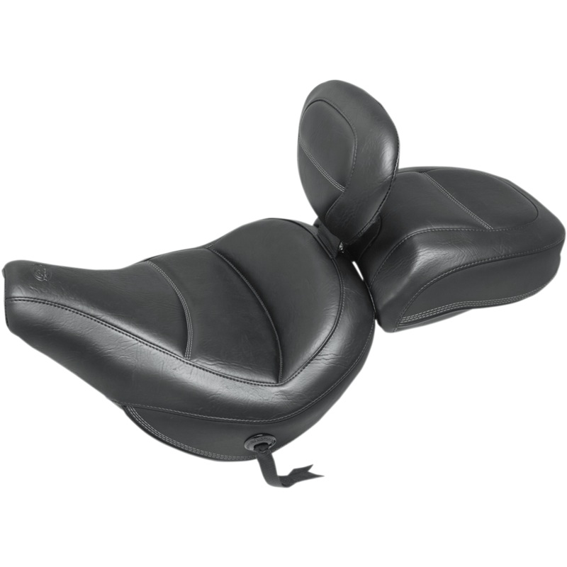 MUSTANG Max Profile Solo Touring Seat – with Driver Backrest – Black – Original – FLHC/FLDE 79330