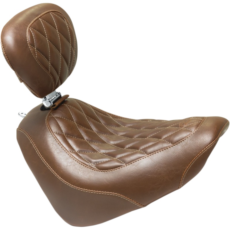 MUSTANG Seat – Wide Tripper* Solo – with Backrest – Diamond – Brown 83013