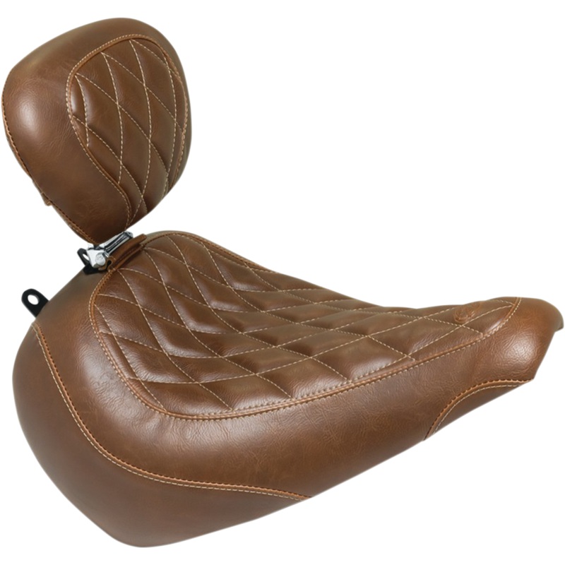 MUSTANG Seat – Wide Tripper* Solo – with Backrest – Diamond – Brown 83022