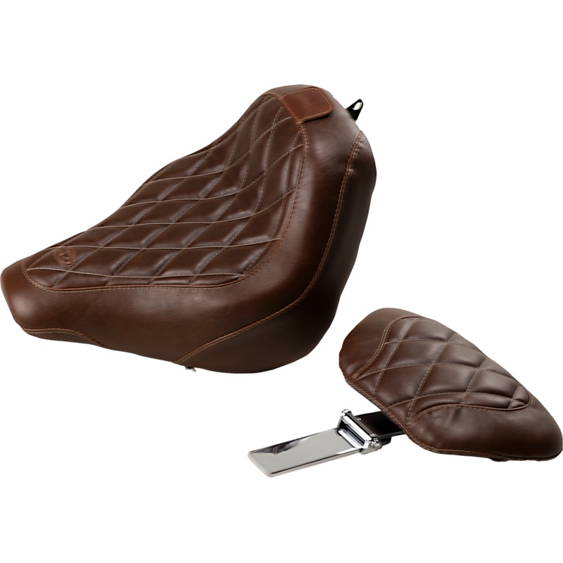 MUSTANG Seat – Wide Tripper* Solo – with Backrest – Diamond – Brown 83031