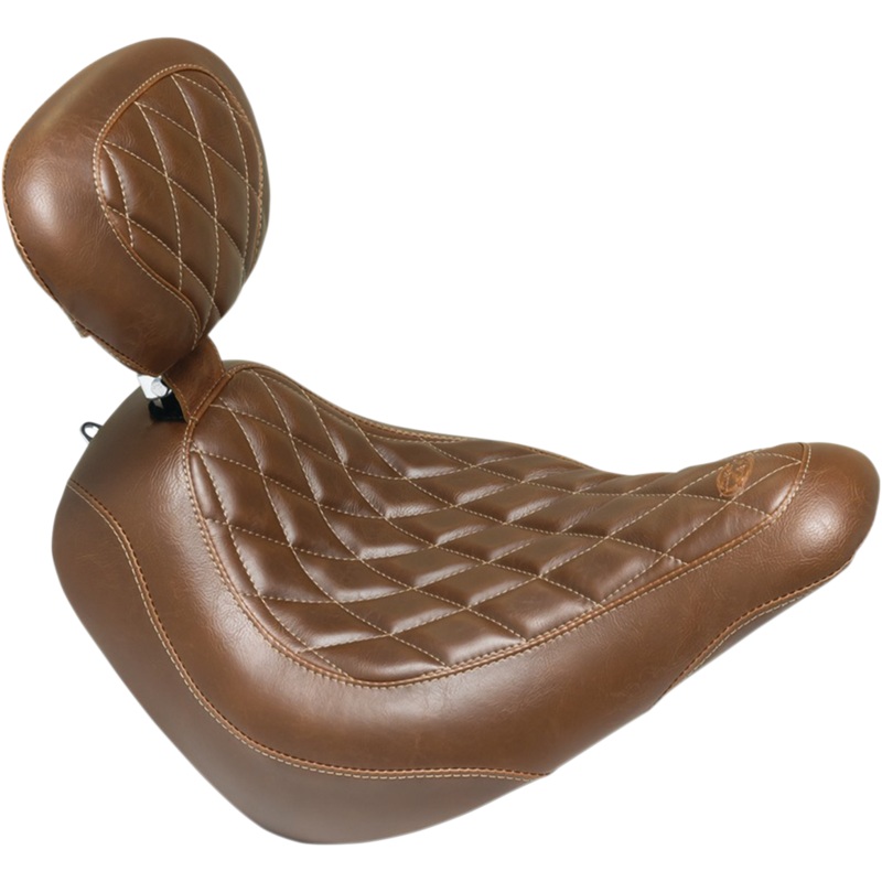 MUSTANG Seat – Wide Tripper* Solo – with Backrest – Diamond – Brown 83040
