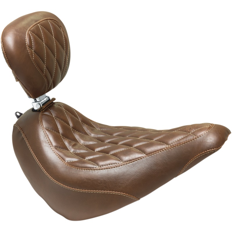 MUSTANG Seat – Wide Tripper* Solo – with Backrest – Diamond – Brown 83052