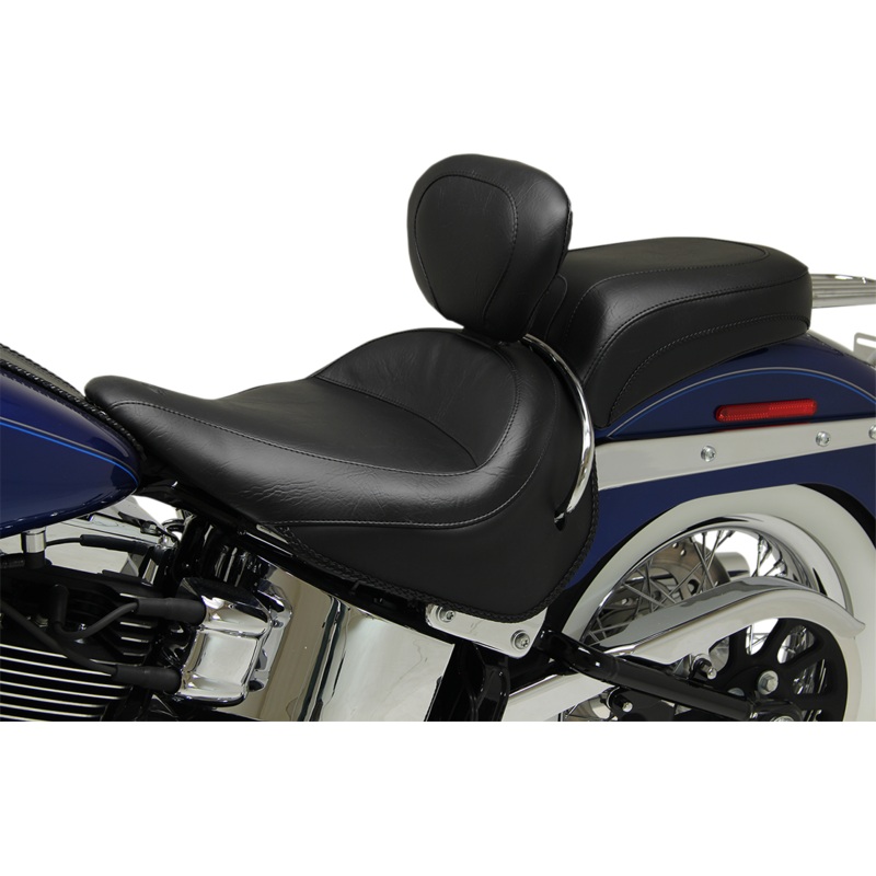 MUSTANG Wide Solo Seat – With Backrest – Vintage – Black – Smooth 79914