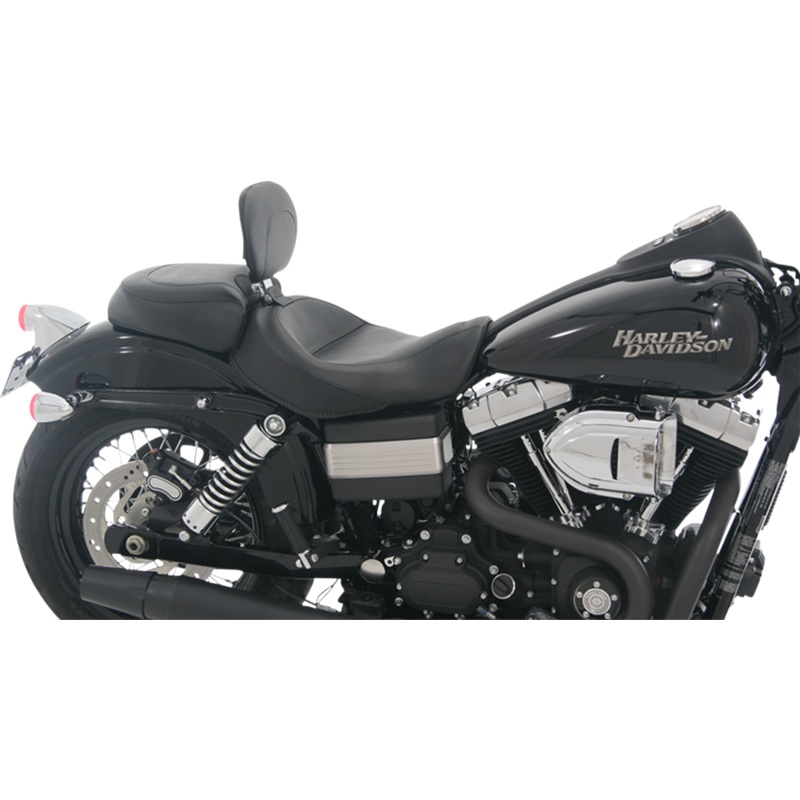 MUSTANG Wide Solo Seat – With Backrest – Vintage – Black – Smooth – FXD ’06-’17 79358