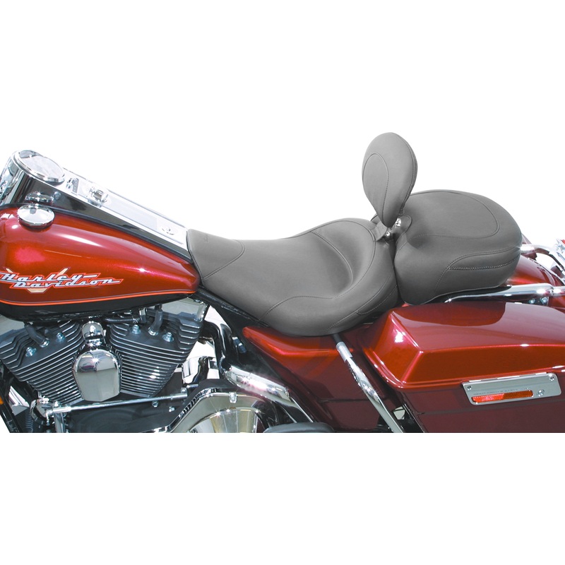 MUSTANG Wide Solo Seat – With Backrest – Vintage – Black – Smooth – Road King ’97-’07 79100