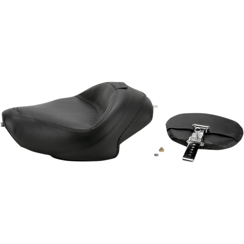 MUSTANG Wide Solo Seat – With Backrest – Vintage – Black – Smooth – XL ’04-’21 79429