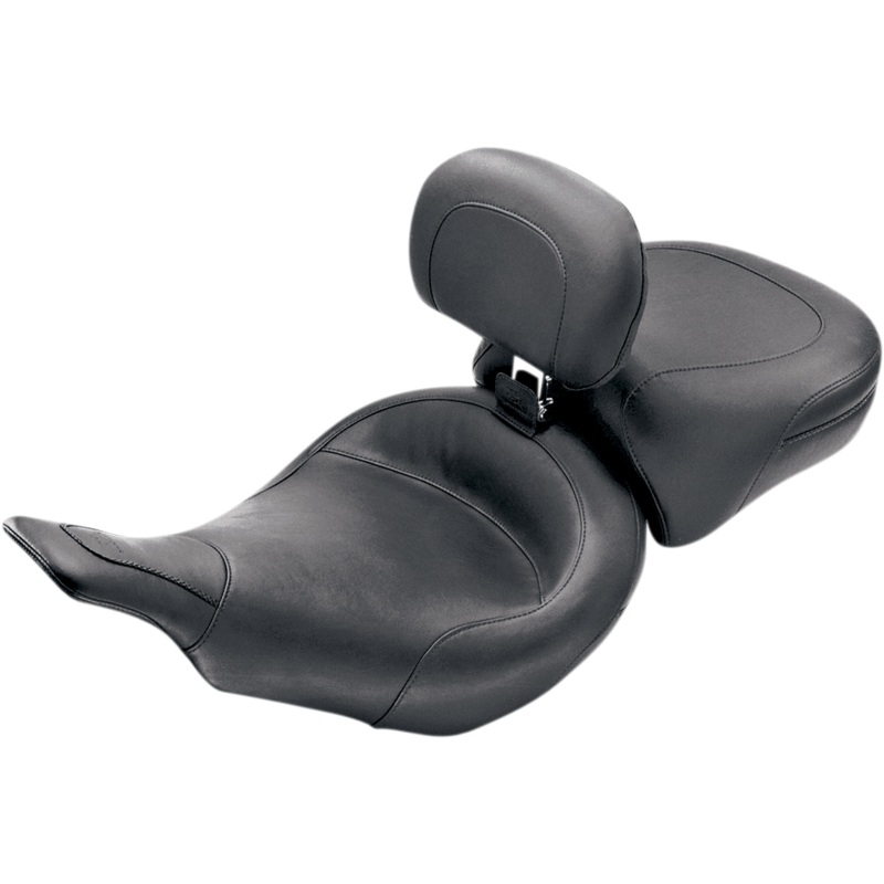 MUSTANG Wide Solo Seat – With Backrest – Black – Smooth – FLT ’97-’07 79127