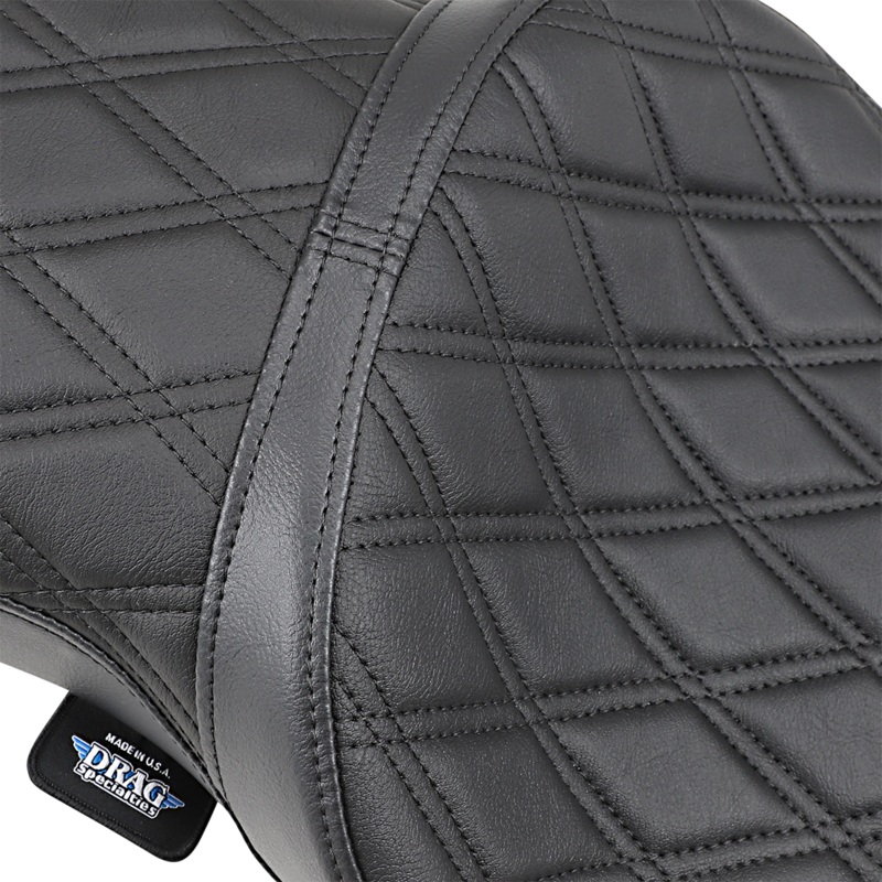 DRAG SPECIALTIES SEATS Double Bucket Double Diamond Seat – XL ’10+ 2-Up Double Bucket Vinyl Seat