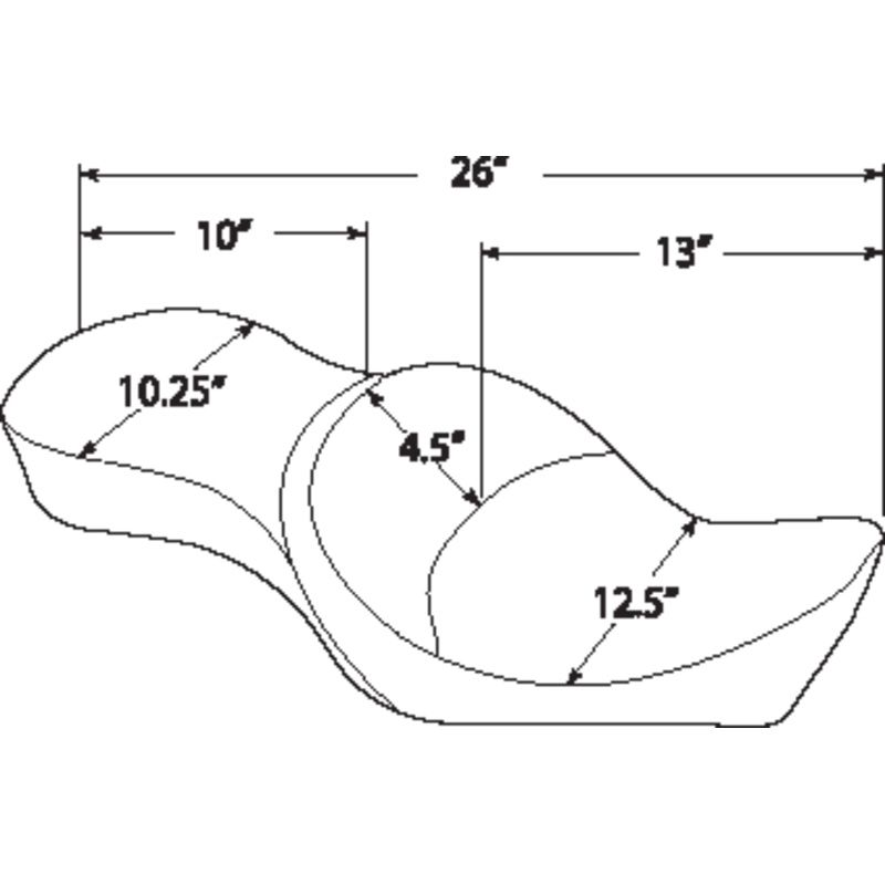 DRAG SPECIALTIES SEATS Low Profile Double Bucket Smooth Seat – XL Low-Profile Double Bucket  2-Up Vinyl Seat