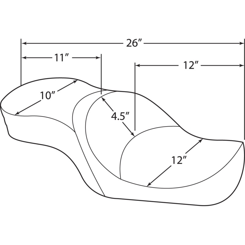 DRAG SPECIALTIES SEATS Low Profile Seat – Stitched – XL 04+ Low-Profile  Touring Seat  Mild Stitched