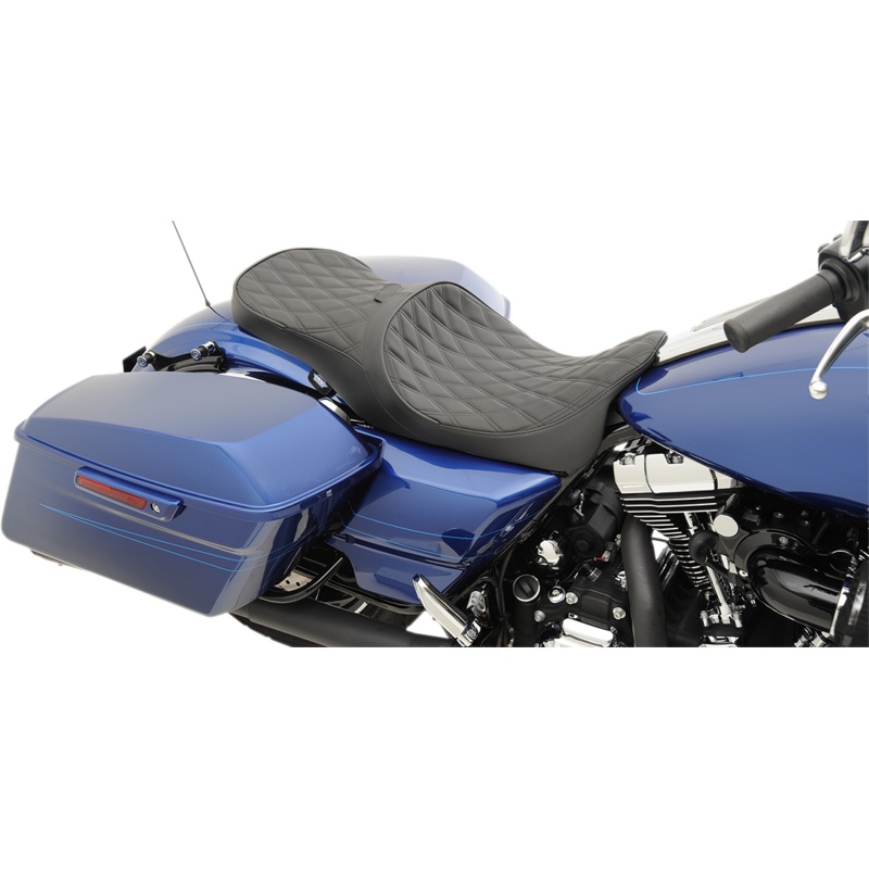 DRAG SPECIALTIES SEATS Low Touring Seat – Diamond – Driver’s Backrest Backrest Compatible 2-Up Leather Touring Seat  Double Diamond