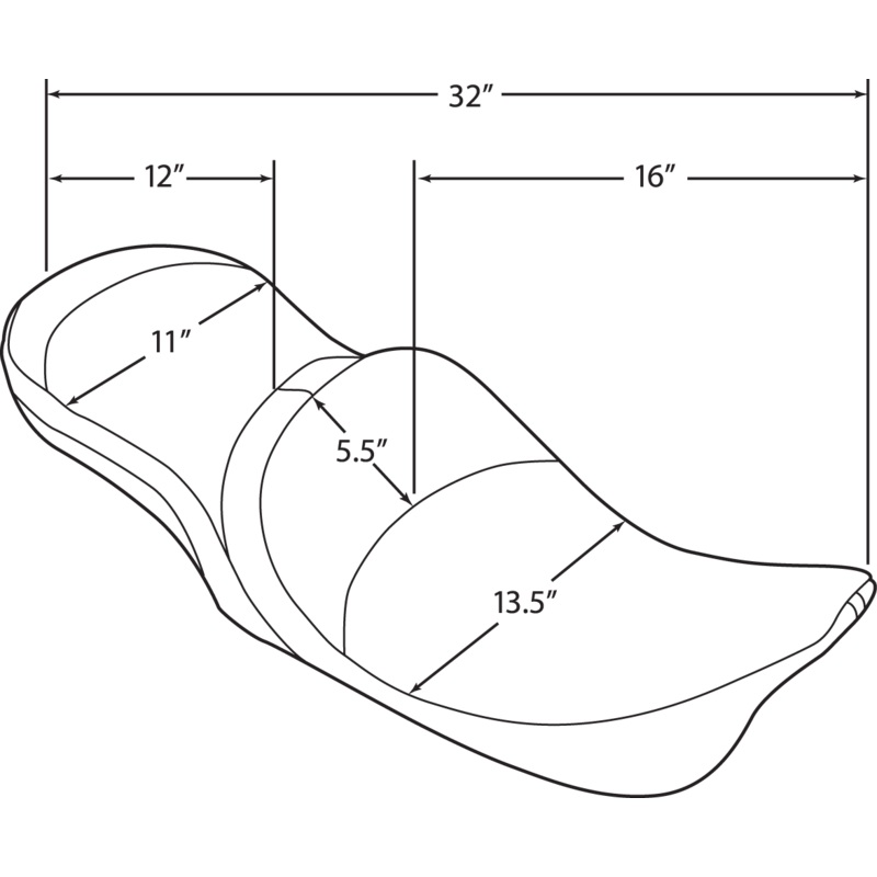 DRAG SPECIALTIES SEATS Low Touring Seat – Mild Stitched – Driver’s Backrest Low Profile Tour Seat