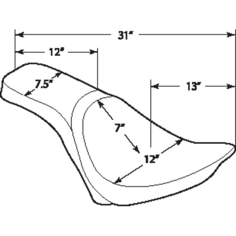 DRAG SPECIALTIES SEATS Predator 2-Up Seat – Smooth – FXS/FLS Predator 2-Up Seat