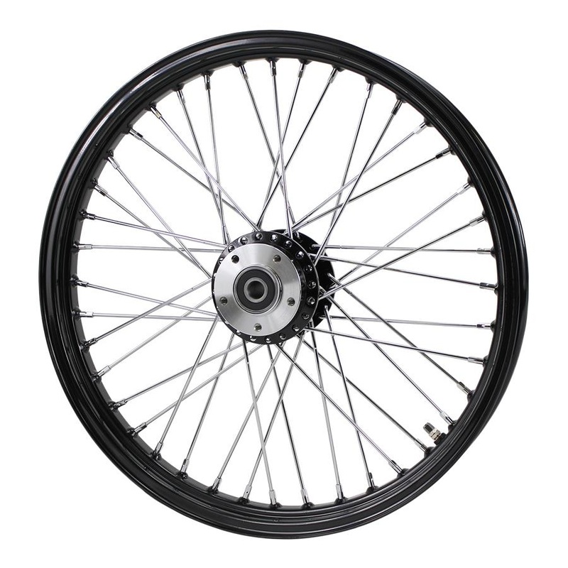TC BROS Black Front 40 Spoke Wheel 21 x 2.15 (fits Harley FXD 2000-03,Sportster 2000-07) Billet Hub
