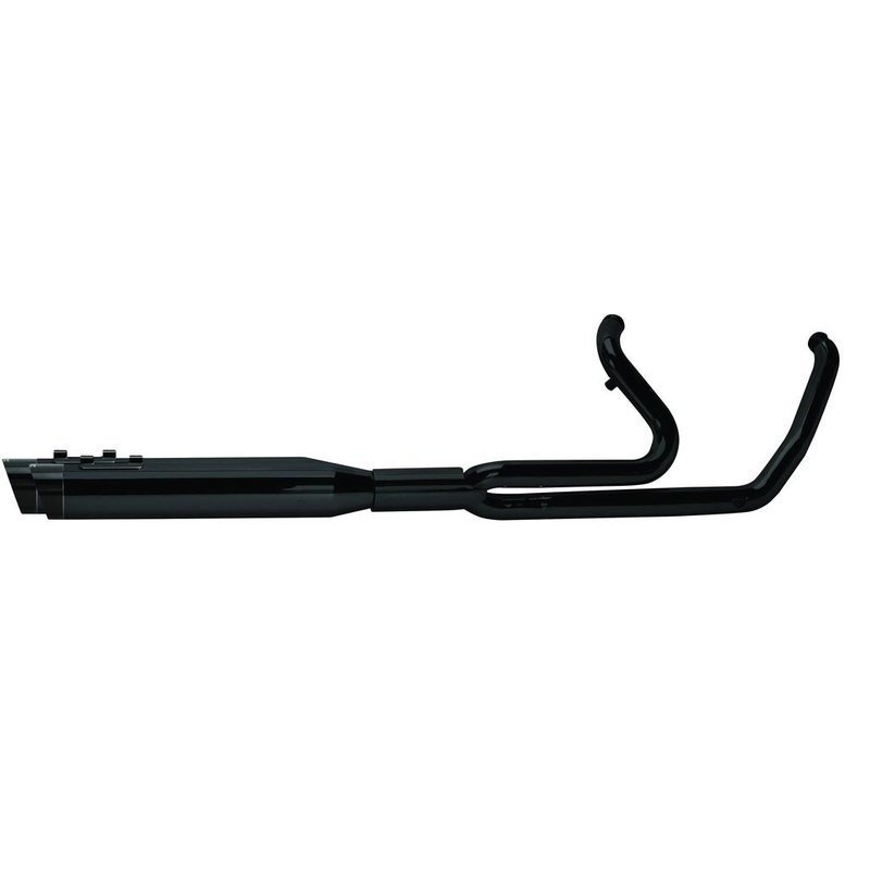 Two Brothers Racing (2017-20) Touring 2-1 Ghost Full System – Black w/ Black Slash-Cut Endcap and Ghost Pipe
