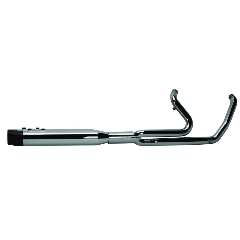 Two Brothers Racing (2017-20) Touring 2-1 Ghost Full System – Chrome w/ Black Aluminum Endcap and Ghost Pipe
