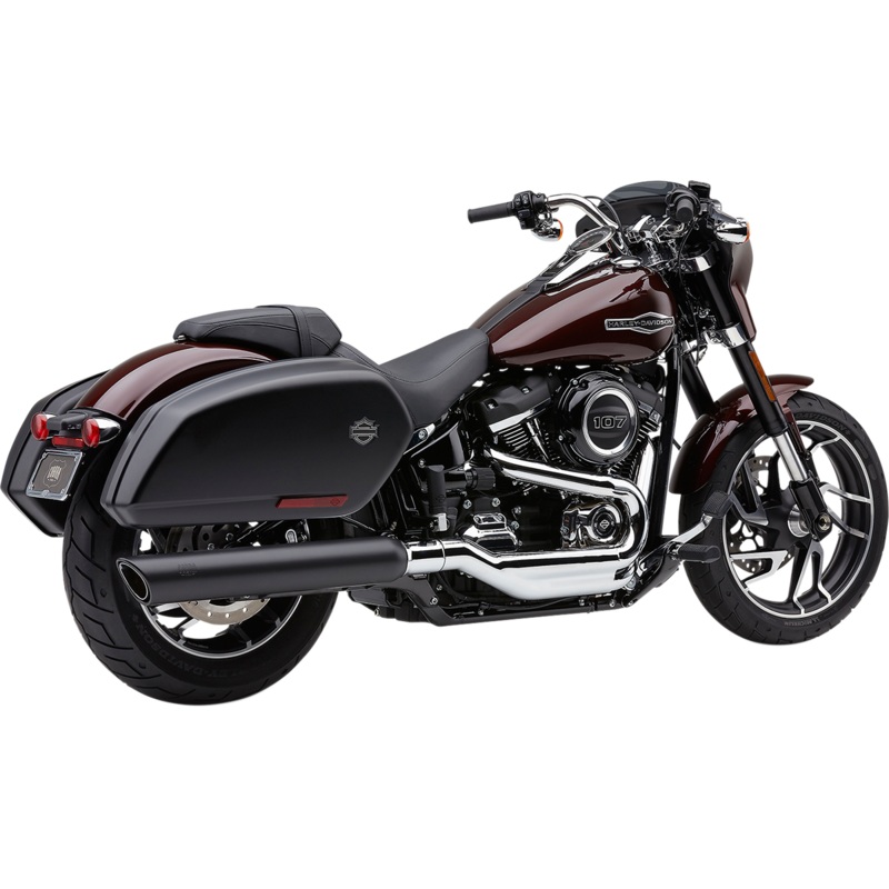 COBRA 909 Twin Muffler for FLSB – Black 6520B