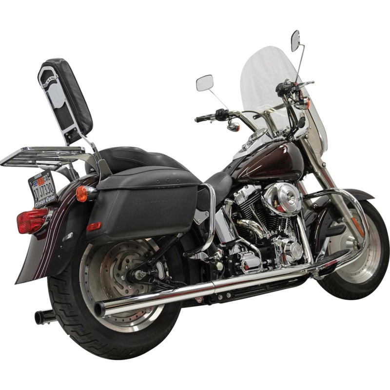 BASSANI XHAUST 2-into-2 True Dual Drag Pipe Exhaust System – Chrome – Twin Cam – Softail 1S98P
