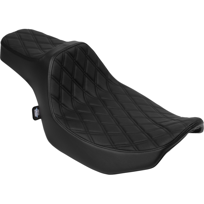 DRAG SPECIALTIES SEATS Extended Reach Predator III Set – Vinyl – Black Double Diamond Stitch – FLH/FLT ’23-’24 4706B