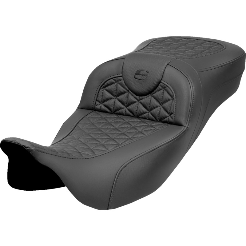 SADDLEMEN RoadSofa* Tri Gripper Seat – Extended Reach – w/o Backrest – FLH/FLT ’08-’25 808-07B-21100